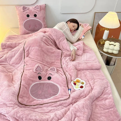 Cartoon Blanket and Pillow Set