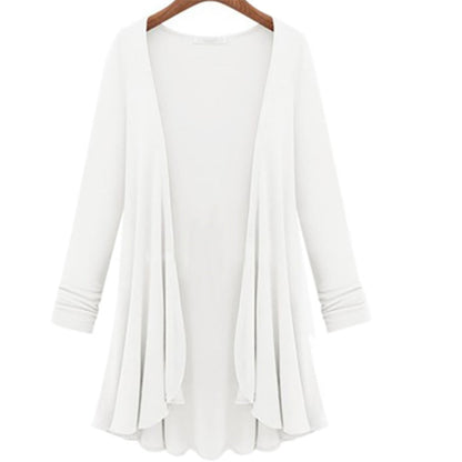 Casual vest with long sleeves and ruffles
