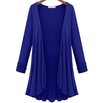 Casual vest with long sleeves and ruffles