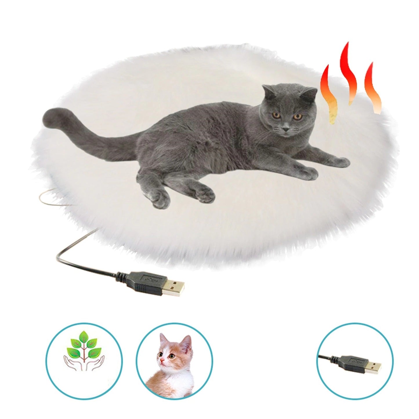 Warm Cozy Heated Cat Bed with USB Power - Cofik