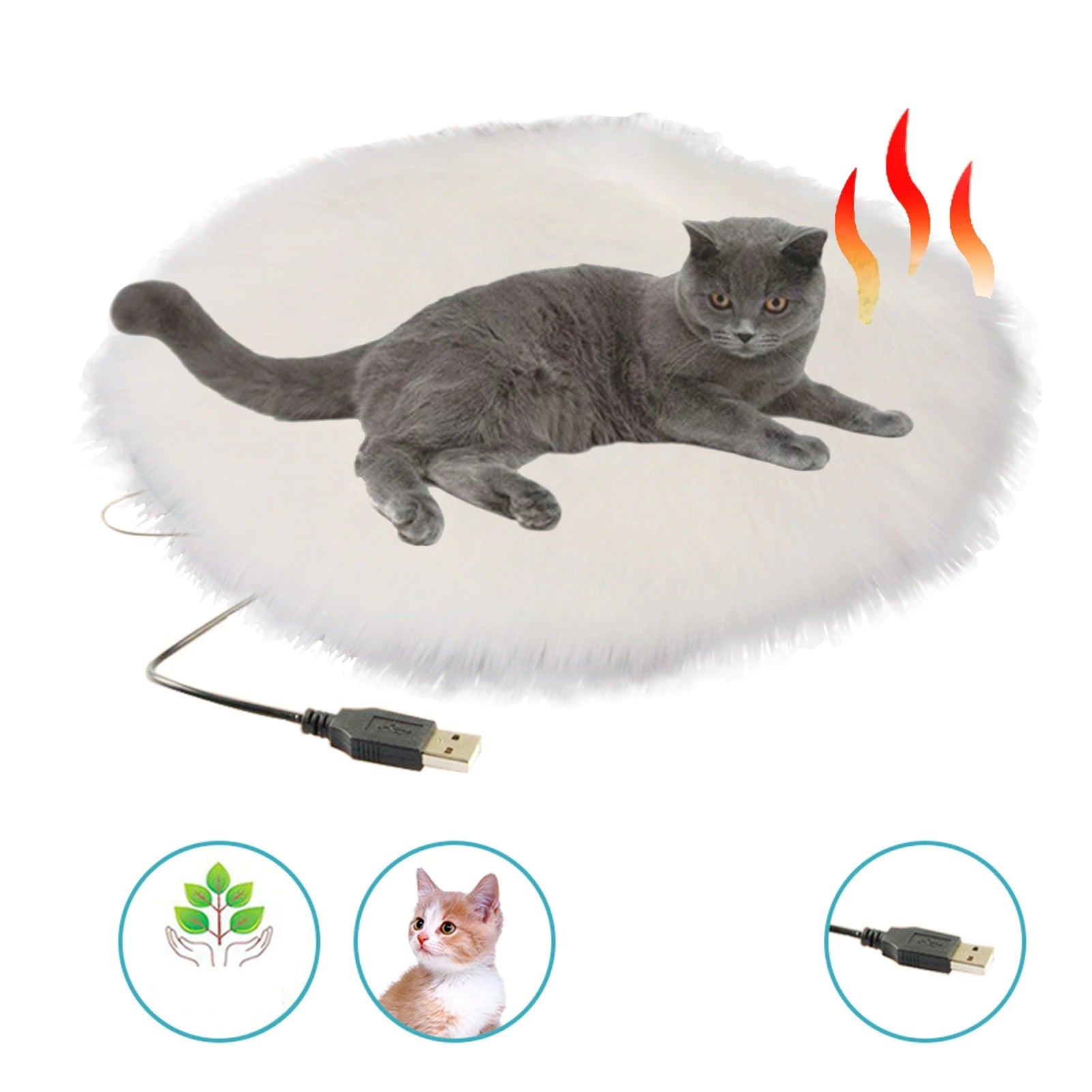 Warm Cozy Heated Cat Bed with USB Power - Cofik