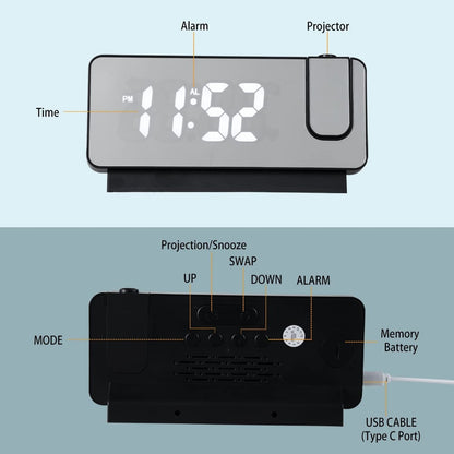 Large Display Digital Projection Alarm Clock