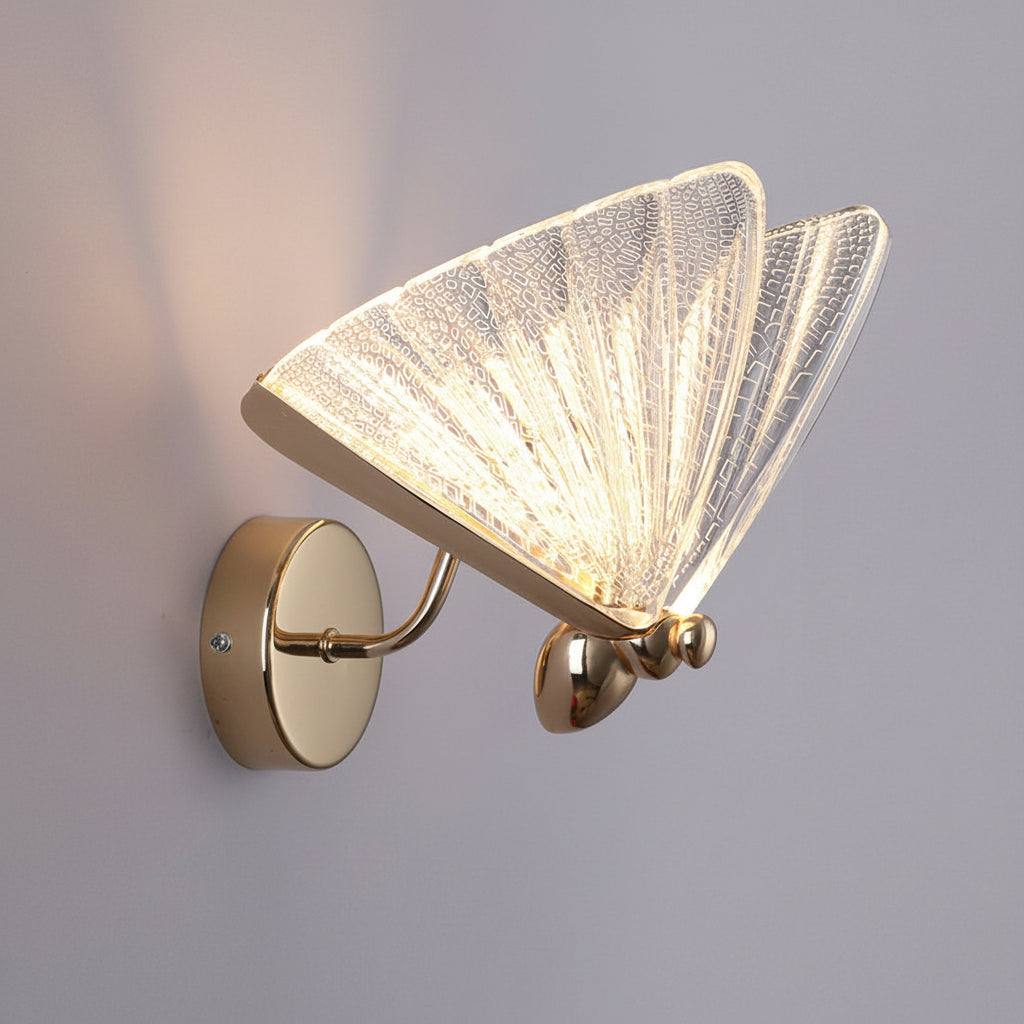 Elegant Gold LED Wall Light with Acrylic Shade