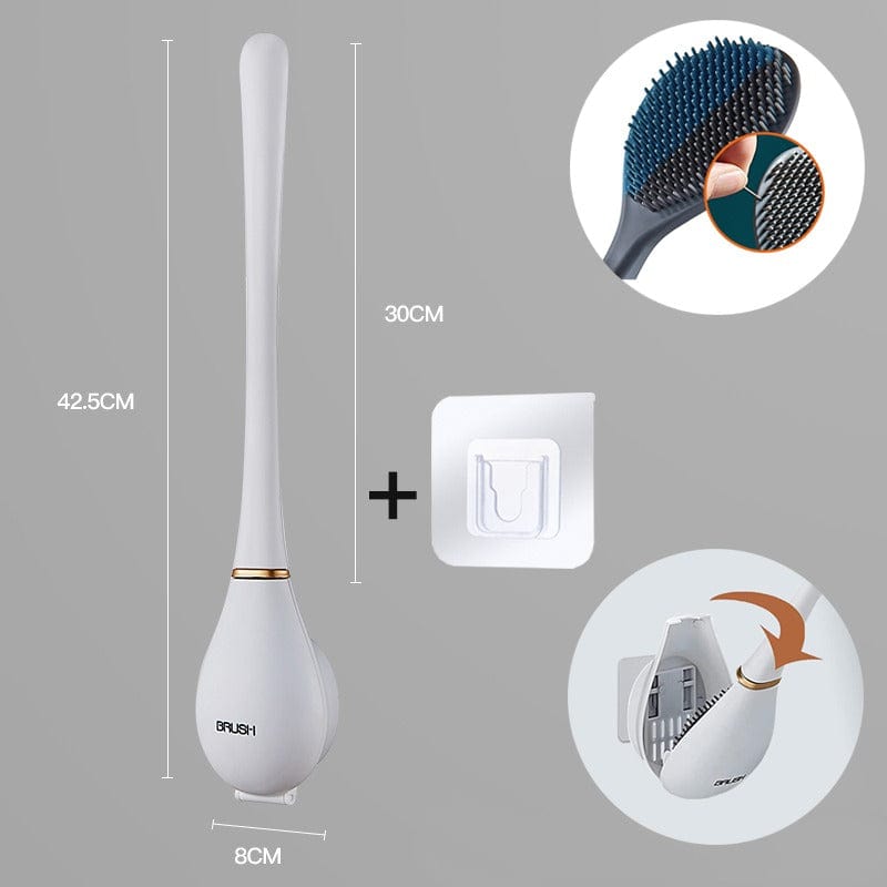 Soft Silicone Toilet Brush Compact Design