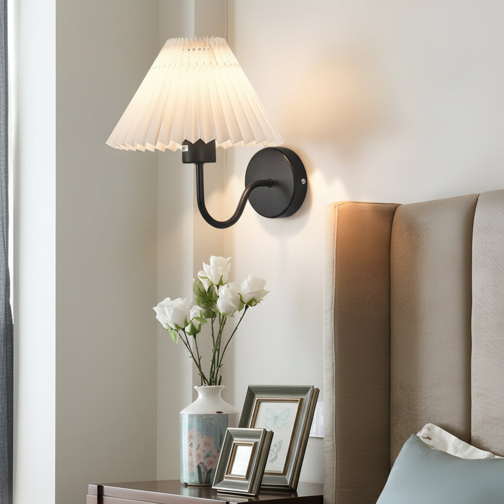 Classic Metal LED Wall Lamp with Textured Shade - Cofik