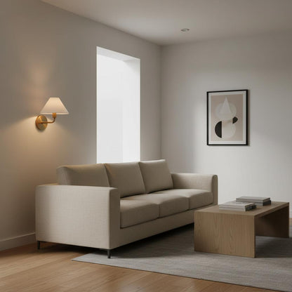 Modern Brass Linen Wall Light Fixture