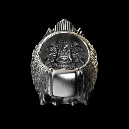 Edgy Silver Skull Band Ring