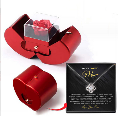 Beautiful Wooden Jewelry Box with Free Necklace
