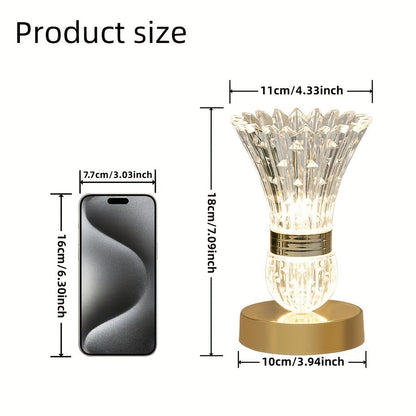 Dimmable LED Glass Table Lamp with Warm Ambient Light
