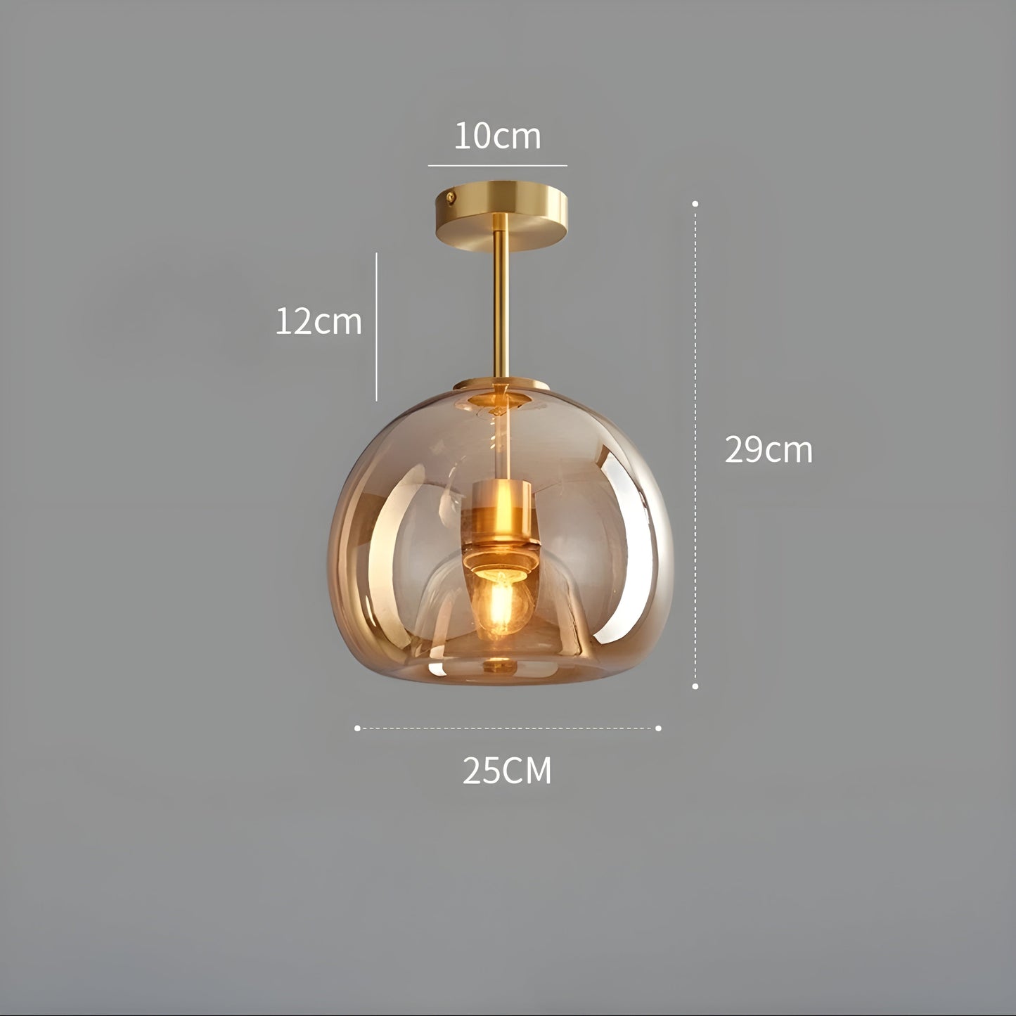 Sleek Glass Ceiling Lamp