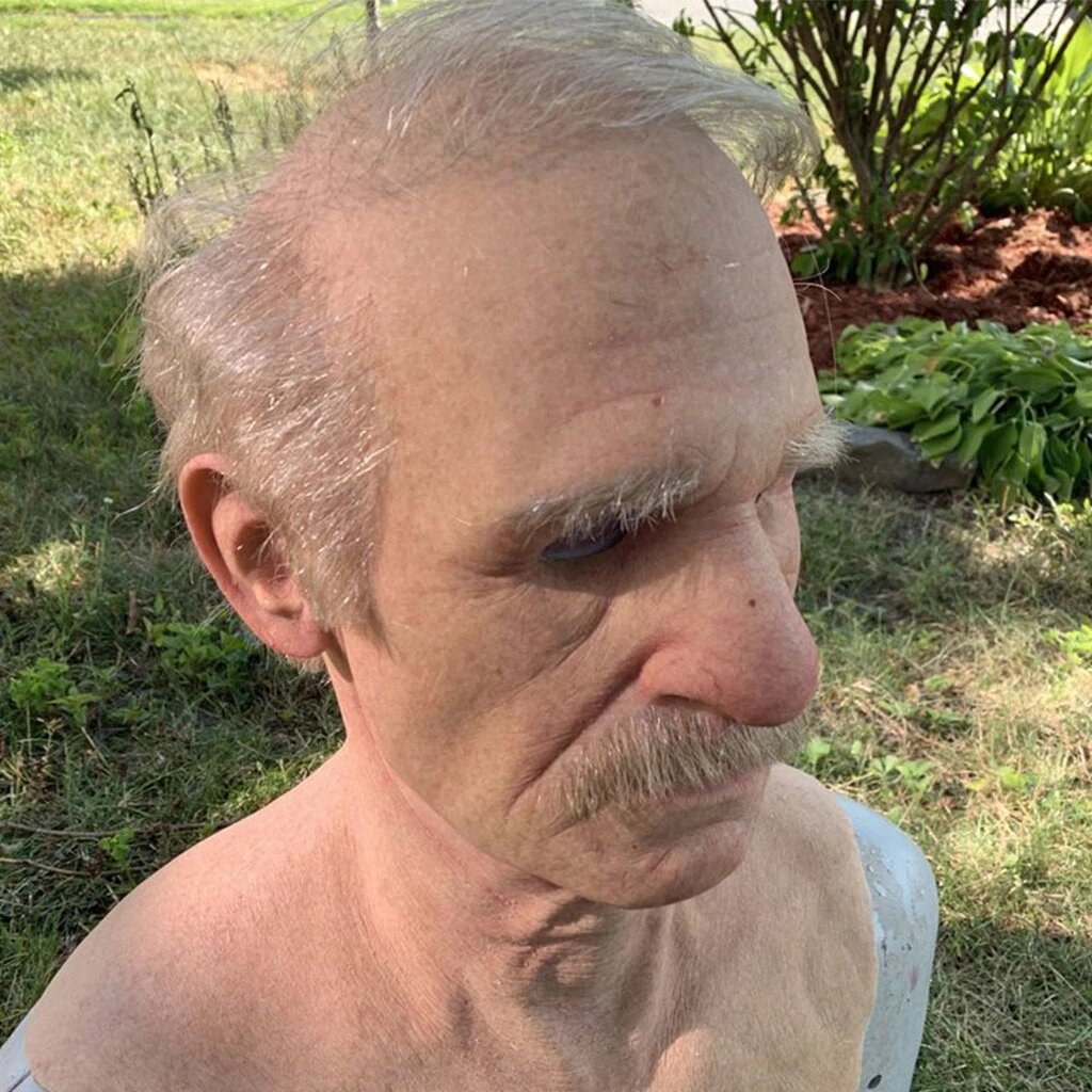 Spooky Old Man Mask - Realistic Halloween Latex Mask