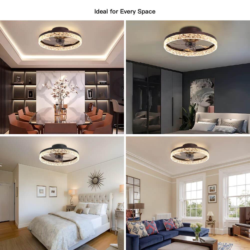 Stylish Black LED Ceiling Fan Light