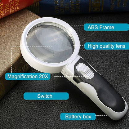 Charly | 20X optical magnifying glass with LED light