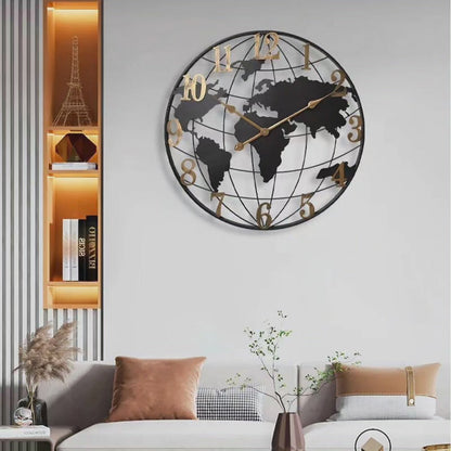 Charly | 60cm Large World Map Wall Clock