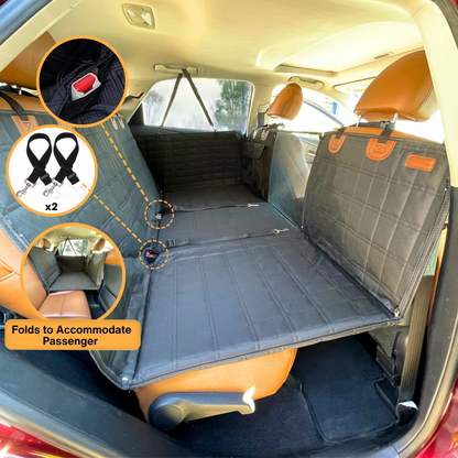 Charly | Backseat Extender for Dogs - Black with Door Covers