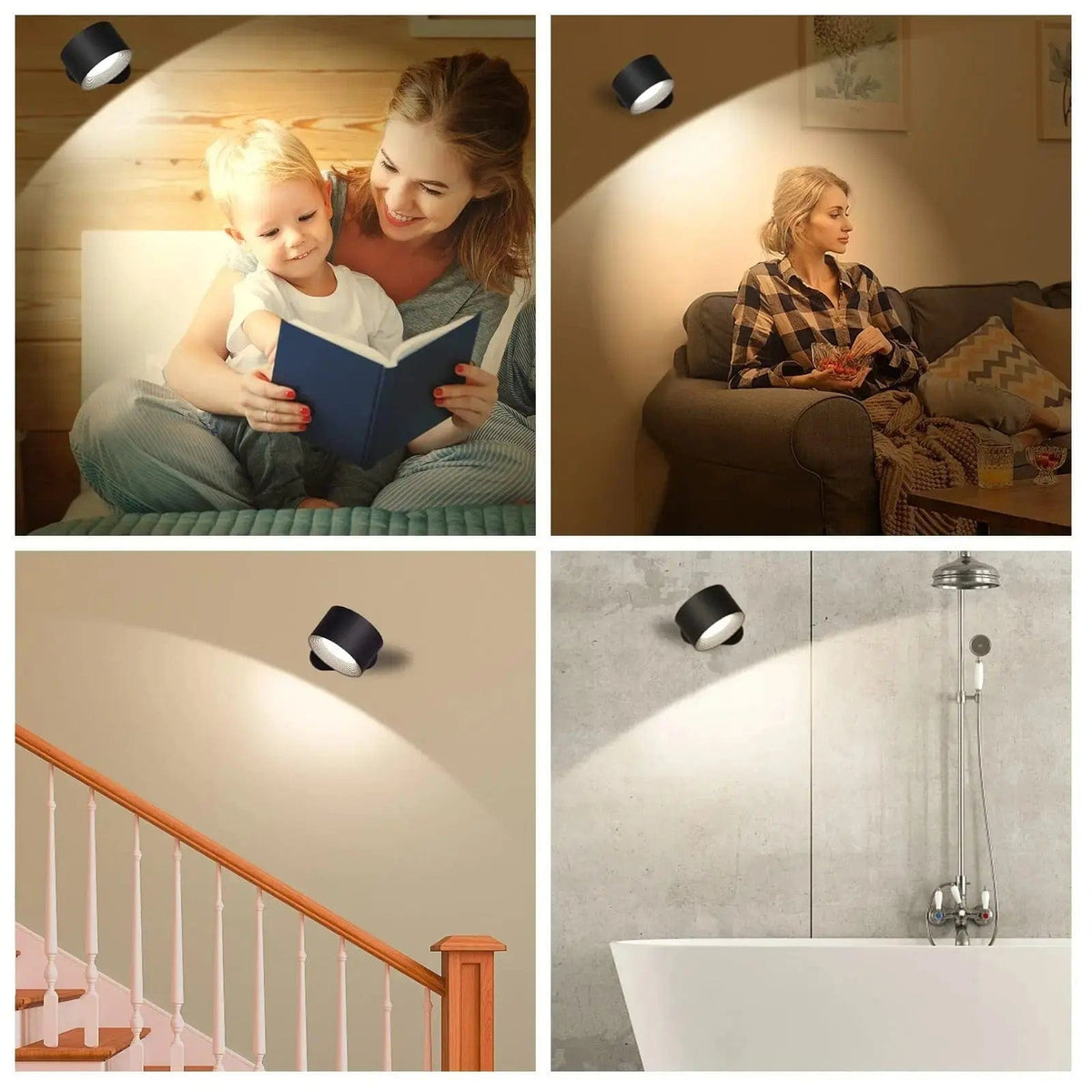 Charly | Battery Powered Wall Lamp | Rechargeable, 360° Adjustable and Wireless for Bedrooms, Hallways, and Reading Corners