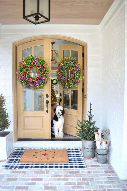 Charly | BloomWreath Spring & Summer Front Door Wreath | Handmade Floral Grapevine Accent