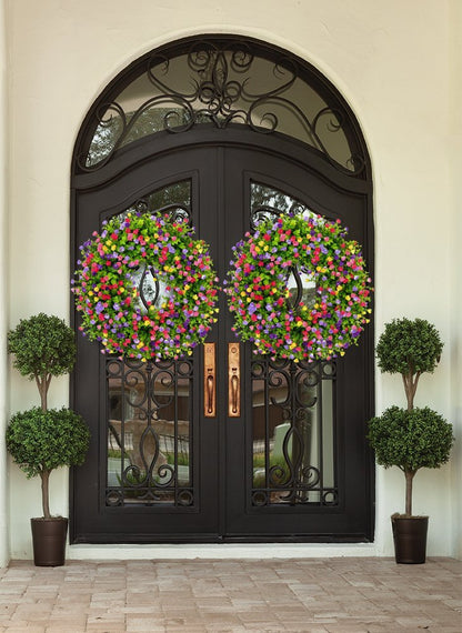 Charly | BloomWreath Spring & Summer Front Door Wreath | Handmade Floral Grapevine Accent