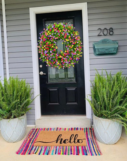 Charly | BloomWreath Spring & Summer Front Door Wreath | Handmade Floral Grapevine Accent