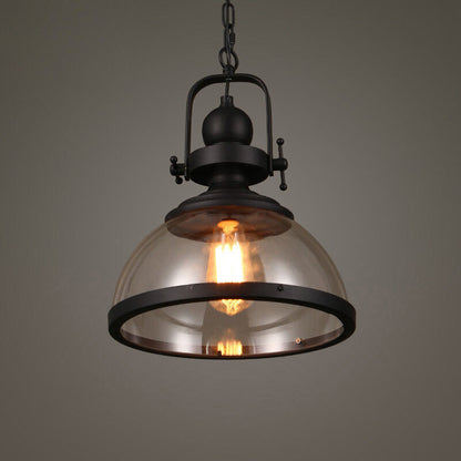 Charly | Bowl-Shaped Glass Pendant Light | Industrial Retro Design