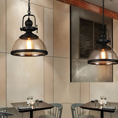 Charly | Bowl-Shaped Glass Pendant Light | Industrial Retro Design