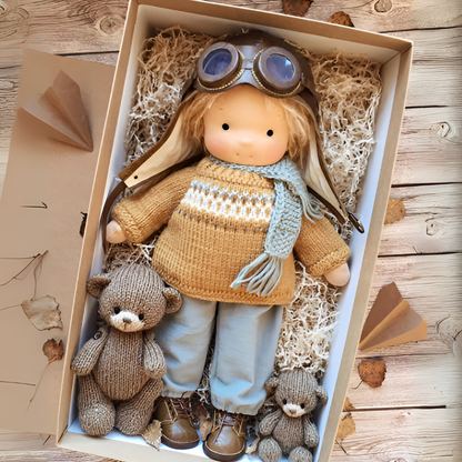 Charly | Children's Waldorf Cloth Doll - Handmade Cuddly Toy