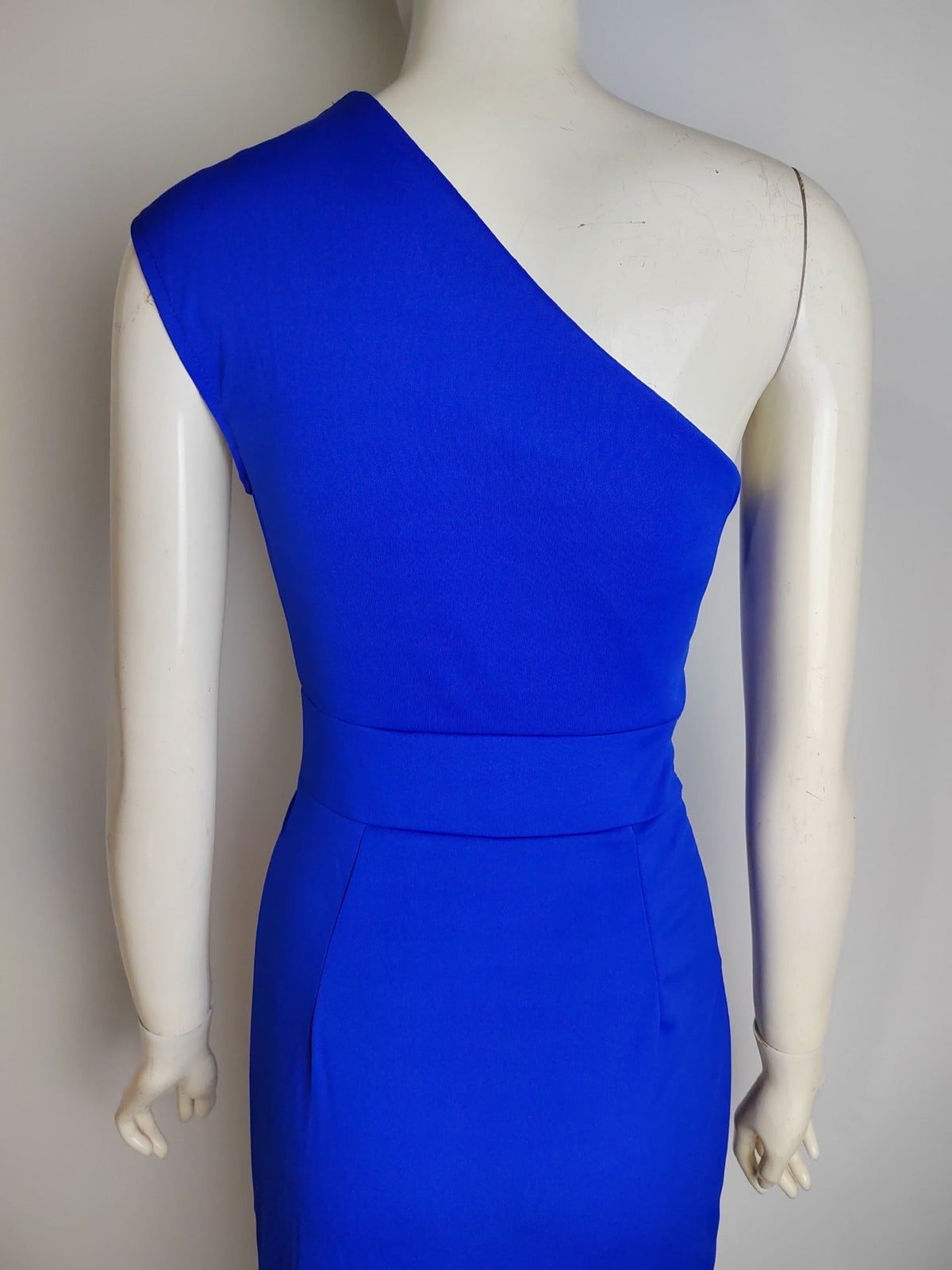 Charly Elegant Formal Solid Slit Asymmetrical Diagonal Collar Evening Dresses