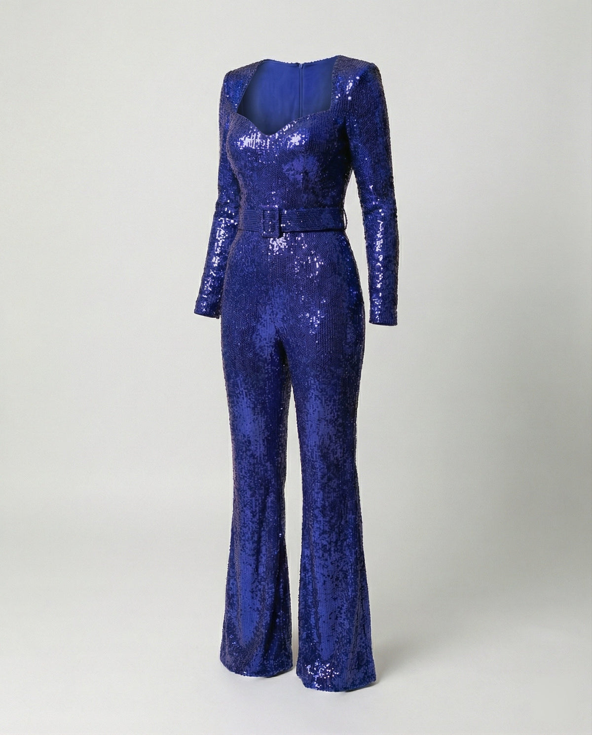 Charly - Elegant Sequin Jumpsuit with Long Sleeves Figure-Hugging Fit