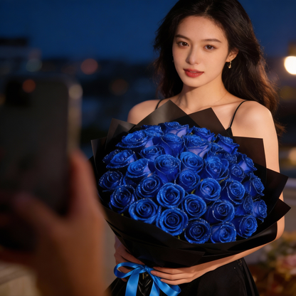 Charly | Eternal Glitter Rose | Handcrafted Decorative Art Flower | Sparkling Crystal Finish | Exclusive Gift Set for Special Occasions | Durable & Maintenance-Free