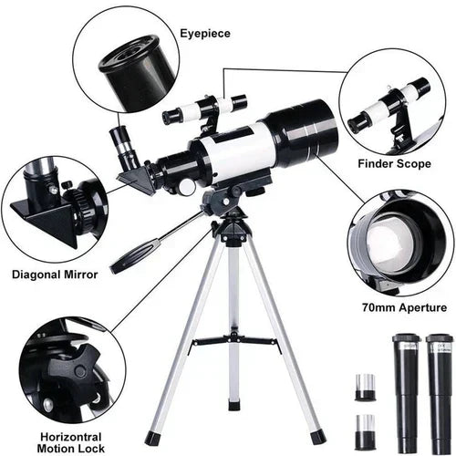 Charly | Explore the Stars with Ease - Professional Telescope with Tripod & 150x Zoom for Moon Observation
