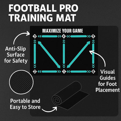 Charly | Football Pro Training Mat | Non-Slip, 2x2m Space for Skill Improvement and Home Training