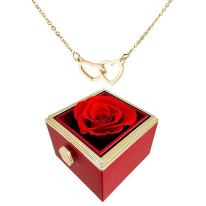 Charly | Heart Necklace with Rotating Rose Gift Box