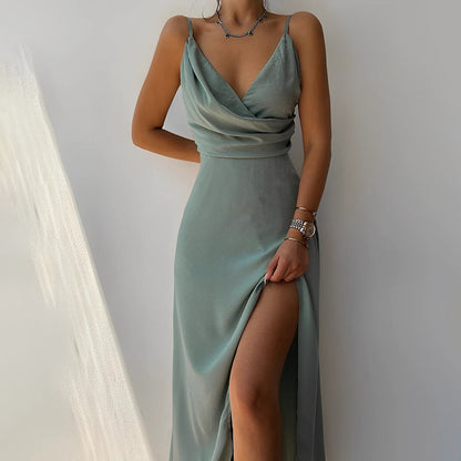 Charly Ibiza Style Summer Dress made of Satin
