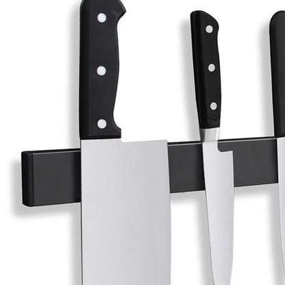 Charly | Magnetic Knife Holder – Wall Mounted Black Steel Storage