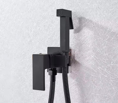 Charly | Matte Black Bidet Shower Faucet in Solid Brass, Hygienic Shower, Hot-Cold Mixing Valve, Toilet Faucet for Muslim Use