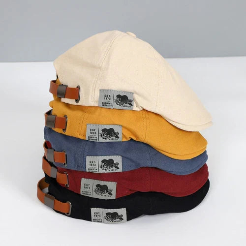 Charly | Men's Adjustable Flat Cap with Leather Strap