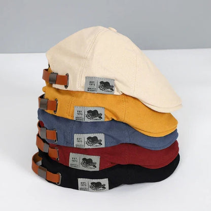 Charly | Men's Adjustable Flat Cap with Leather Strap