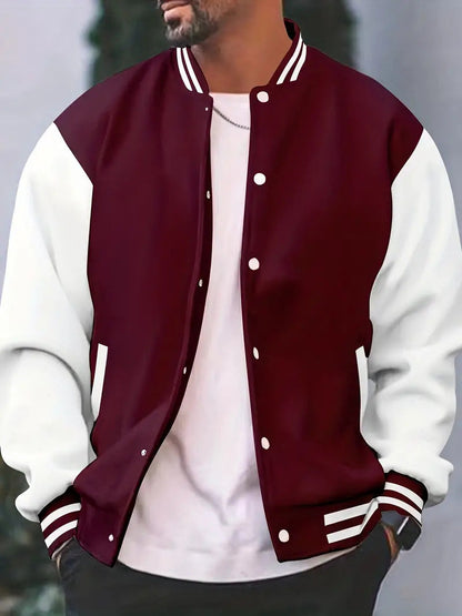 Charly | Men's Baseball Bomber Jacket with Ribbed Cuffs