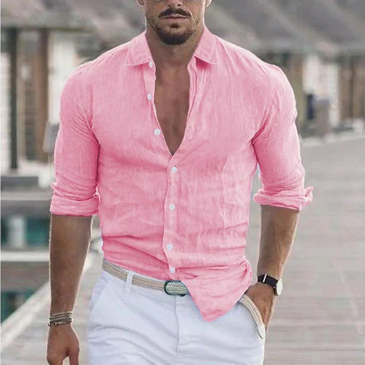 Charly | Men's Button-Up Long Sleeve Shirt with Turn-Down Collar