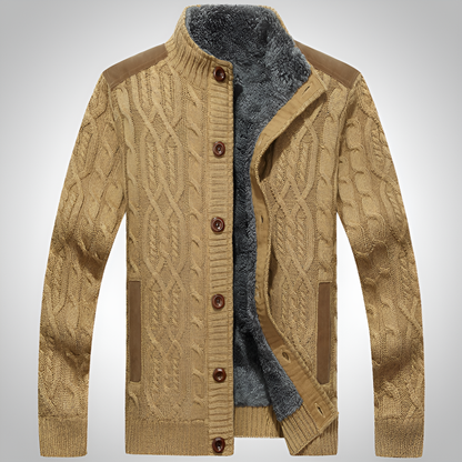 Charly | Men's Cable Knit Button-Front Cardigan