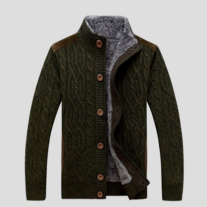 Charly | Men's Cable Knit Button-Front Cardigan