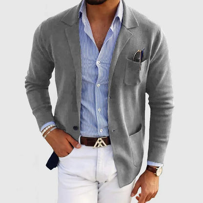 Charly | Men's Casual Knit Blazer with Patch Pockets