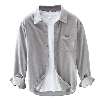 Charly | Men's Corduroy Button-Up Shirt with Chest Pocket