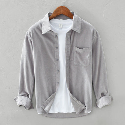 Charly | Men's Corduroy Button-Up Shirt with Chest Pocket