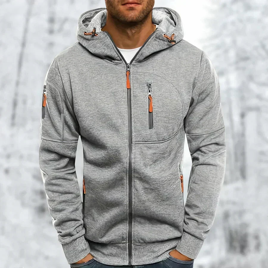 Charly | Men's Full Zip Hoodie with Pocket Detail