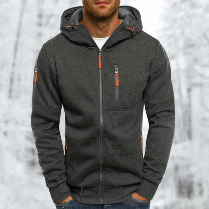Charly | Men's Full Zip Hoodie with Pocket Detail