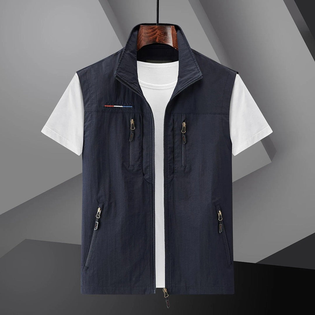 Charly | Men's Multi-Pocket Vest with Zipper Closure