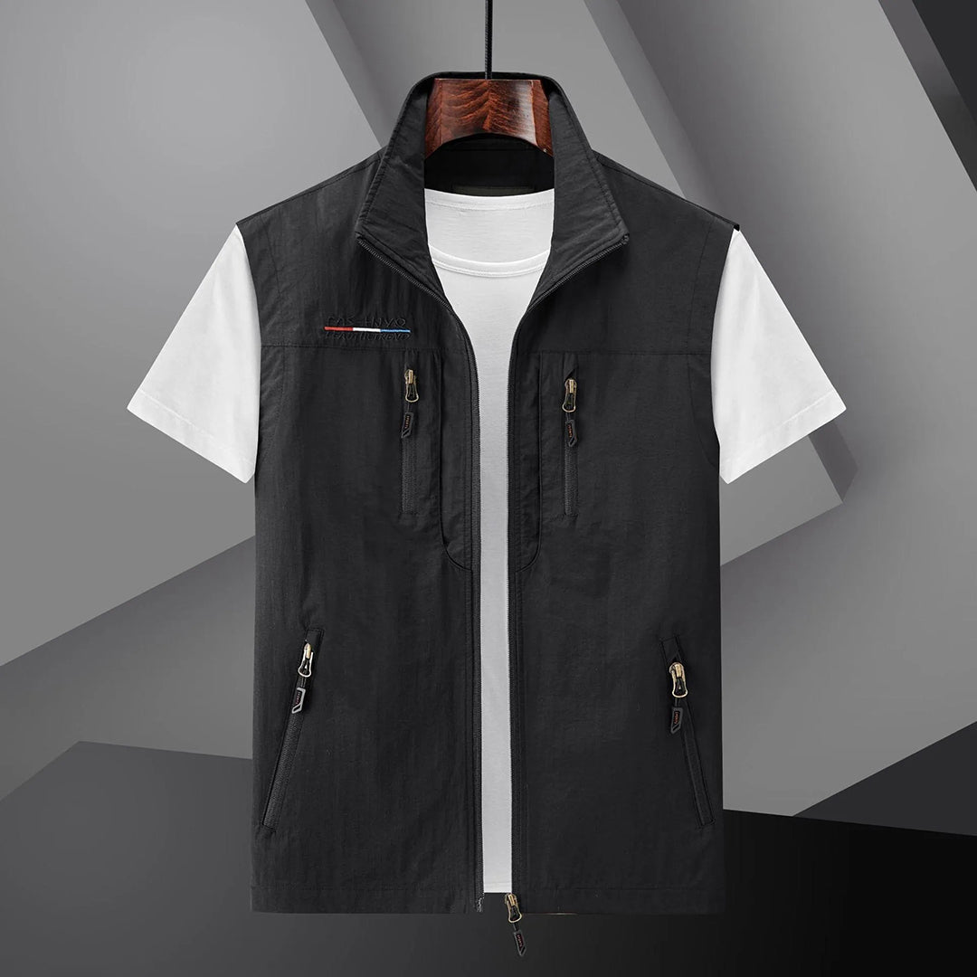 Charly | Men's Multi-Pocket Vest with Zipper Closure