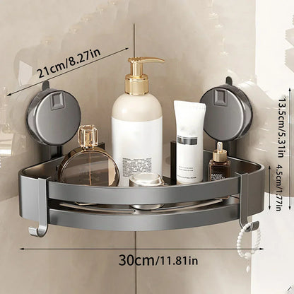 Charly | No-Drill Suction Powered Corner Bathroom Organizer