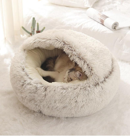 Charly | Plush Calming Pet Bed | Round Cozy Cat & Dog Bed